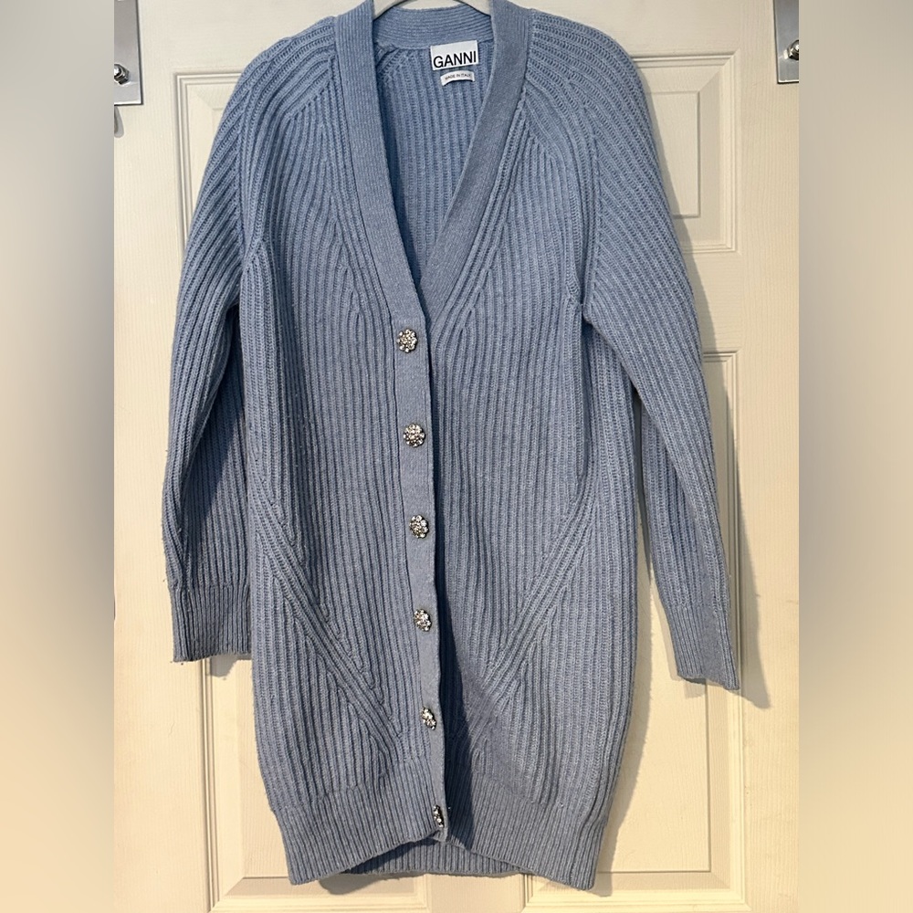 GANNI cardigan with crystal buttons